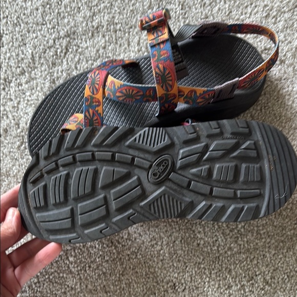 Chaco Black and Orange Sandals with Adjustable Straps - Picture 4 of 5
